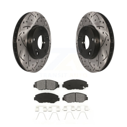 Rotors de frein à fente avant percés, Kit de plaquettes semi-métalliques pour Honda Accord Civic Fi