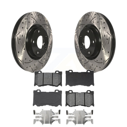 Kit de plaquettes de frein semi-métalliques pour rotors de frein à fente avant percés pour INFINITI G37 AW 09-13