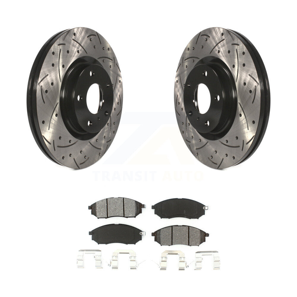 Kit de plaquettes de frein semi-métalliques pour rotors de frein à fente avant percés pour INFINITI Nissan Muran