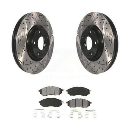 Kit de plaquettes de frein semi-métalliques pour rotors de frein à fente avant percés pour INFINITI Nissan Muran