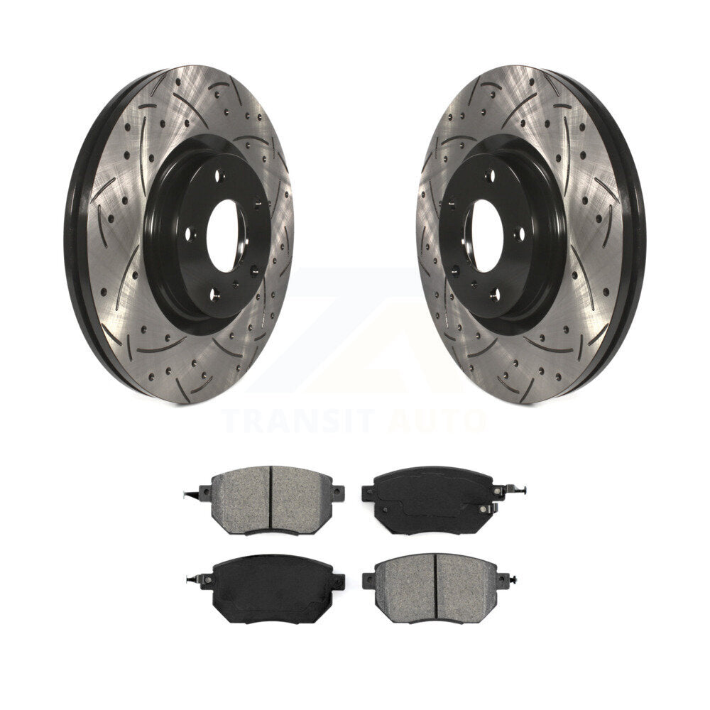 Kit de plaquettes semi-métalliques de Rotor de frein à disque de fente de forage avant pour Nissan Murano Altim