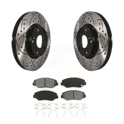Rotors de frein à fente avant percés, Kit de plaquettes semi-métalliques pour Honda Civic CR-V Acur