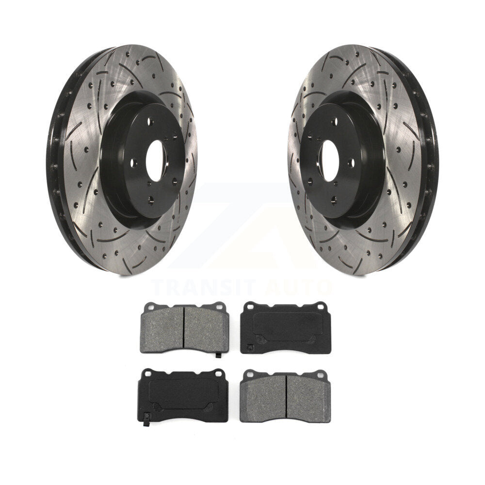 Rotors de frein à fente avant percés, Kit de plaquettes semi-métalliques pour Subaru Impreza WRX ST