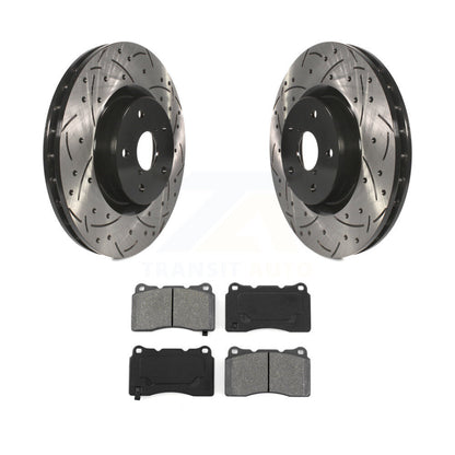Rotors de frein à fente avant percés, Kit de plaquettes semi-métalliques pour Subaru Impreza WRX ST