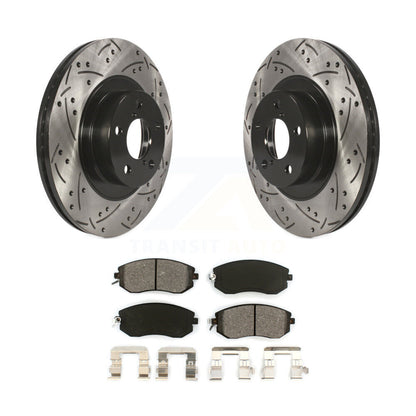 Kit de plaquettes semi-métalliques de Rotor de frein à fente avant percée pour Subaru Forester Imprez
