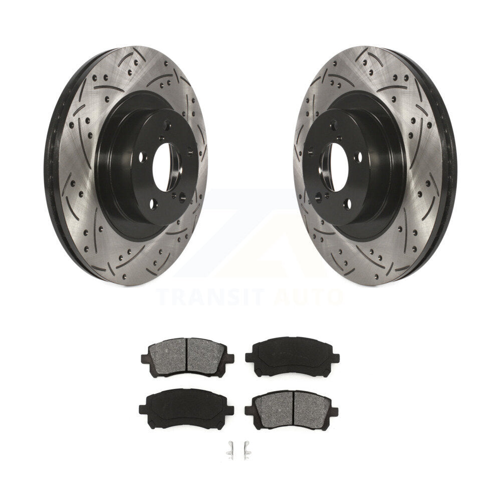 Rotors de frein à fente avant percés, Kit de plaquettes semi-métalliques pour Subaru Impreza Outbac