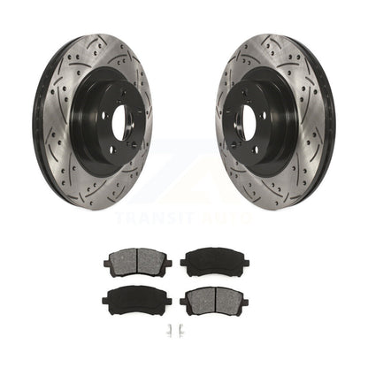 Rotors de frein à fente avant percés, Kit de plaquettes semi-métalliques pour Subaru Impreza Outbac