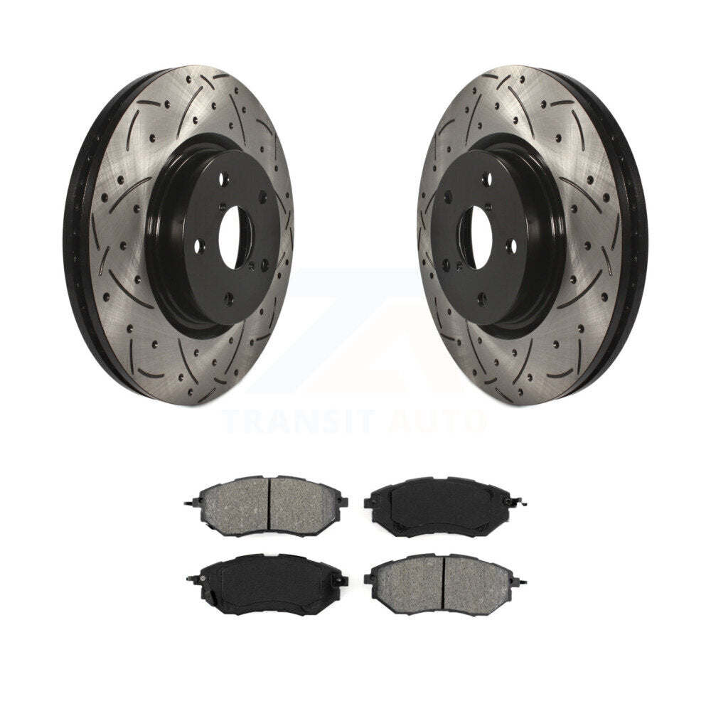 Kit de plaquettes semi-métalliques de Rotor de frein de fente de forage avant pour Subaru Outback WRX Legac