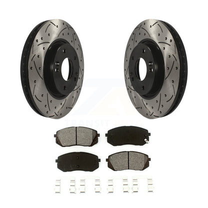 Kit de plaquettes semi-métalliques de Rotor de frein à fente avant percée, pour Hyundai Tucson Kia Sou