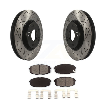 Rotor de frein à fente percée avant et Kit de plaquettes semi-métalliques pour Kia Forte Koup Forte
