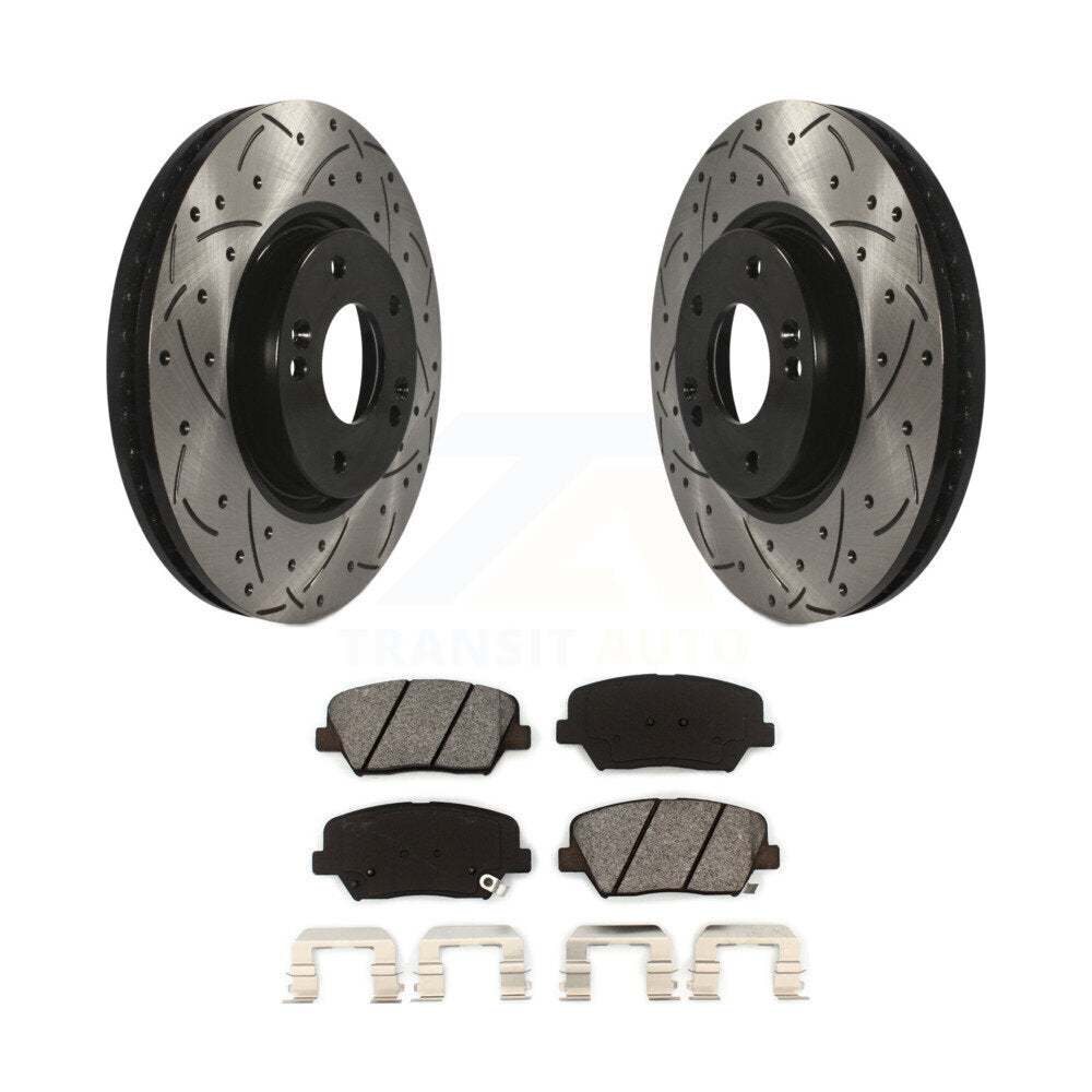 Kit de plaquettes semi-métalliques pour rotors de frein à disque, fente de perçage avant, pour Kia Rond 2014 – 2017