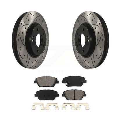 Kit de plaquettes semi-métalliques de Rotor de frein de fente de forage avant pour Hyundai Sonata Kia Optim