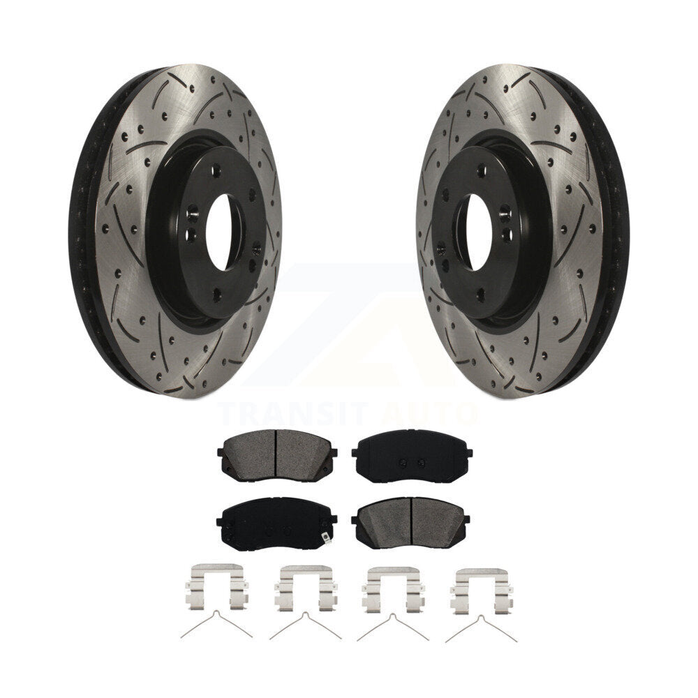 Kit de plaquettes semi-métalliques pour rotors de frein à disque, fente de perçage avant, pour Hyundai Sonat