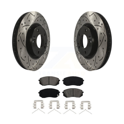 Kit de plaquettes semi-métalliques pour rotors de frein à disque, fente de perçage avant, pour Hyundai Sonat