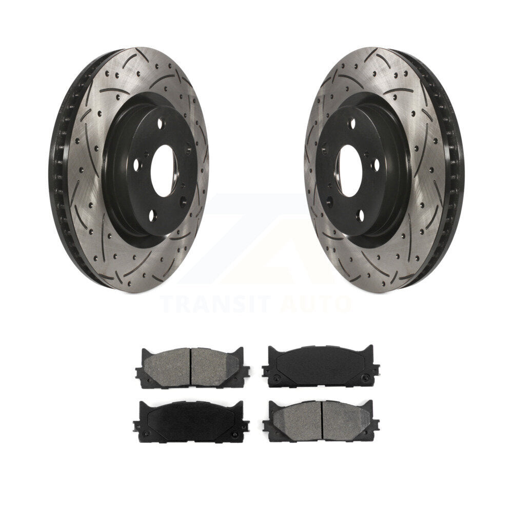 Kit de plaquettes semi-métalliques de Rotors de frein de fente de forage avant pour Toyota Camry Lexus ES35
