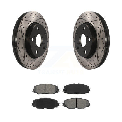 Kit de plaquettes semi-métalliques de Rotor de frein de fente de forage avant pour Toyota RAV4 Prius V Scio