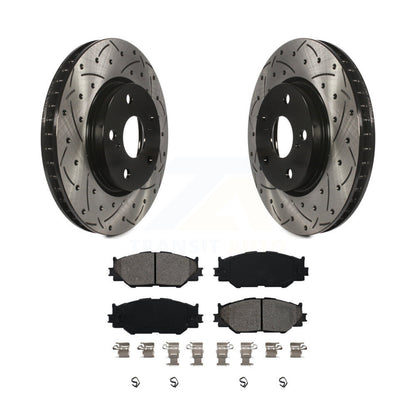 Kit de plaquettes semi-métalliques de Rotor de frein à disque à fente percée avec revêtement avant pour Lexus IS25