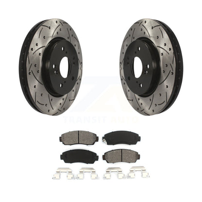 Kit de plaquettes semi-métalliques de Rotor de frein à disque de fente de forage avant pour Honda CR-V Acura RD
