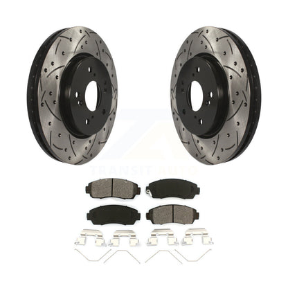 Kit de plaquettes semi-métalliques de Rotor de frein à disque de fente de forage avant pour Honda CR-V Crosstou