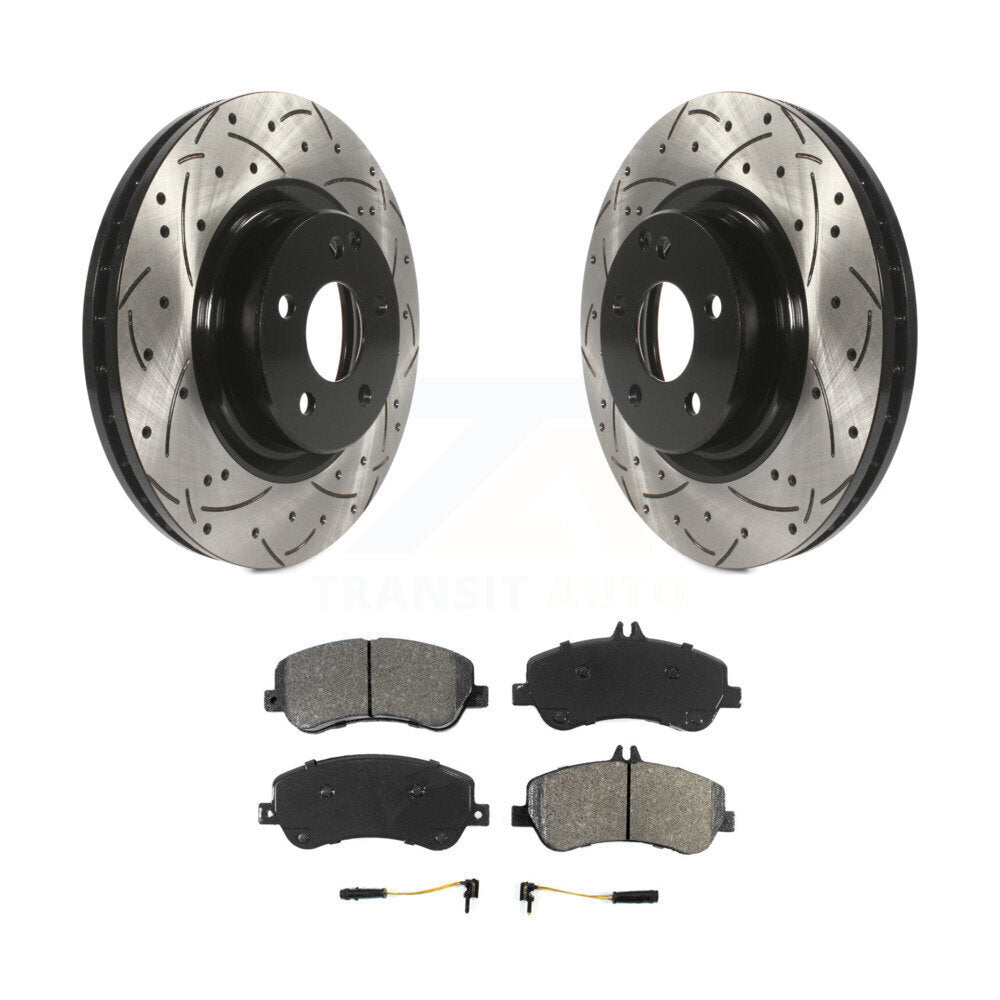 Kit de plaquettes semi-métalliques de Rotor de frein à disque de fente de forage avant pour Mercedes-Benz GLK35