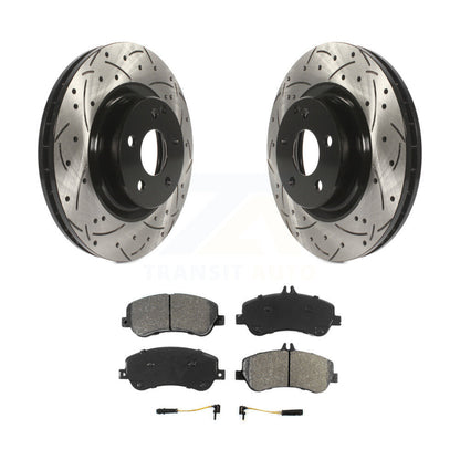 Kit de plaquettes semi-métalliques de Rotor de frein à disque de fente de forage avant pour Mercedes-Benz GLK35