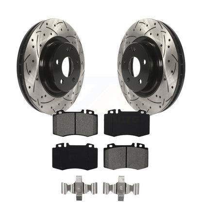 Kit de plaquettes semi-métalliques de Rotor de frein de fente de forage avant pour Mercedes-Benz CLS550 E55