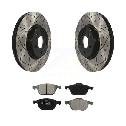 Kit de plaquettes semi-métalliques de Rotor de frein à disque de fente de forage avant pour Ford Transit Connect