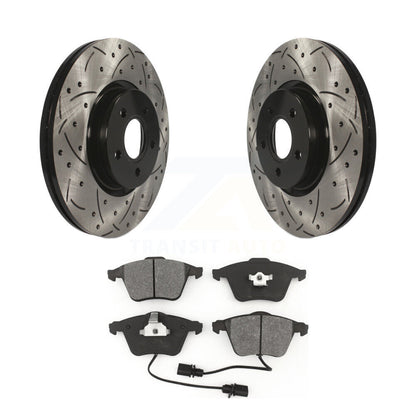 Rotors de frein à disque à fente avant percés, Kit de plaquettes semi-métalliques pour Volvo S40 V50 C7