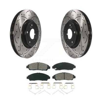 Kit de plaquettes semi-métalliques de Rotor de frein de fente de forage avant pour Honda Pilot Acura MDX RL