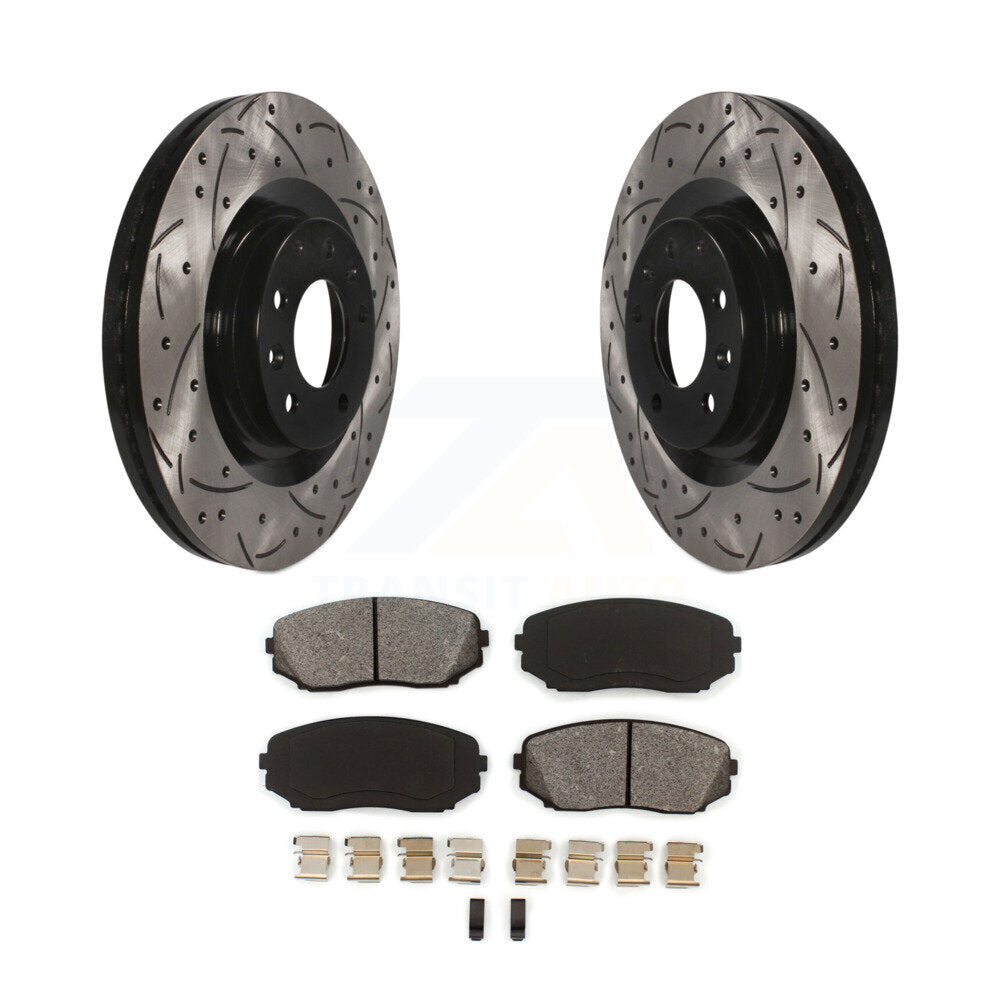 Kit de plaquettes semi-métalliques pour Rotor de frein à disque, fente de perçage avant, pour Mazda CX-2007 – 2015