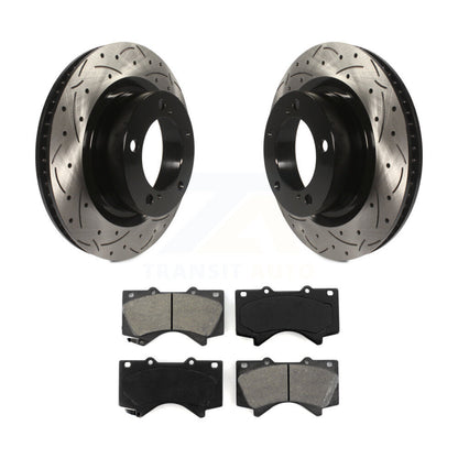 Rotor de frein à fente percée avant et Kit de plaquettes semi-métalliques pour Toyota Tundra Sequoi