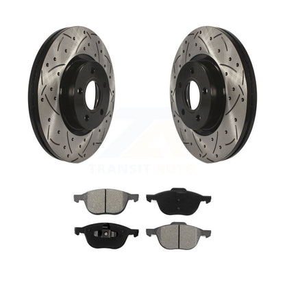 Kit de plaquettes semi-métalliques de Rotor de frein à fente avant percée, pour Ford Escape Volvo c-ma