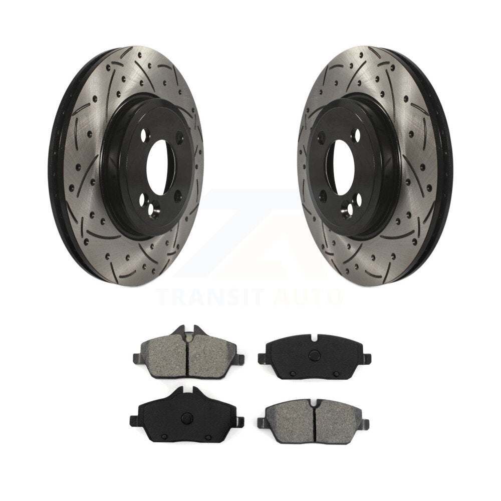 Kit de plaquettes semi-métalliques de Rotor de frein à disque à fente percée à revêtement avant pour Mini Coope
