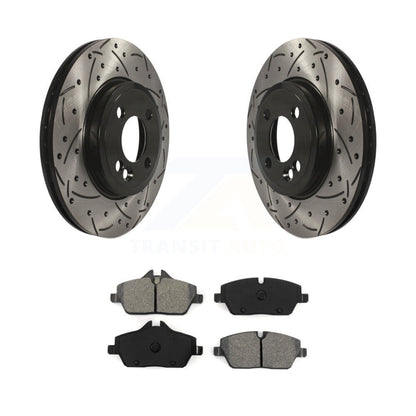 Kit de plaquettes semi-métalliques de Rotor de frein à disque à fente percée à revêtement avant pour Mini Coope