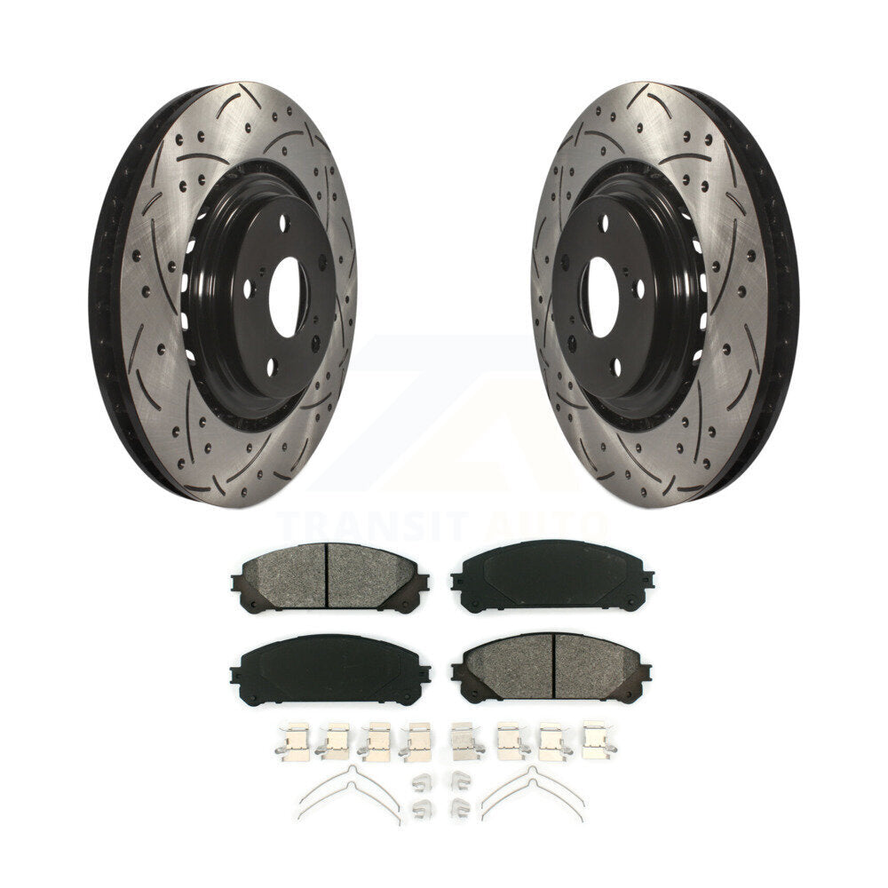 Kit de plaquettes semi-métalliques de Rotors de frein de fente de forage avant pour Toyota Highlander Sienn
