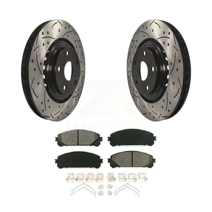 Kit de plaquettes semi-métalliques de Rotors de frein de fente de forage avant pour Toyota Highlander Sienn