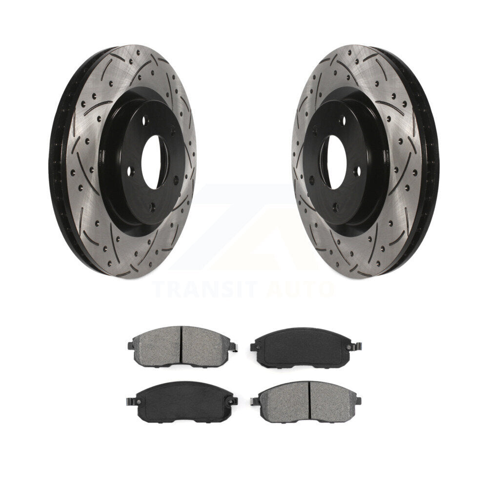 Kit de plaquettes de frein semi-métalliques pour rotors de frein à fente avant pour Nissan Sentra SE-07-12