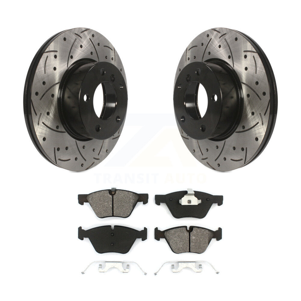 Kit de plaquettes semi-métalliques de rotors de frein à disque de fente de forage enduit avant pour BMW X1 328x