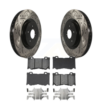 Kit de plaquettes semi-métalliques de Rotor de frein de fente de forage avant pour INFINITI Q50 G37 Nissan