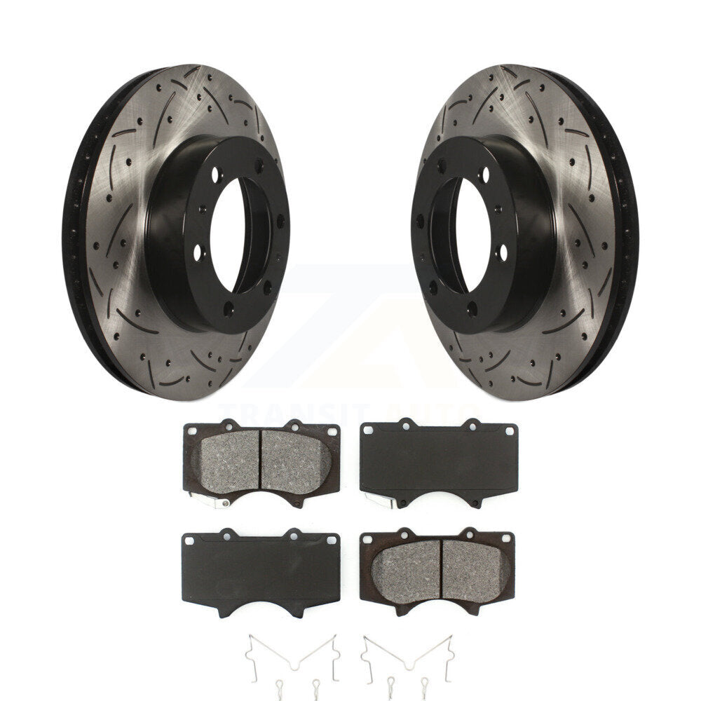 Kit de plaquettes semi-métalliques de Rotors de frein de fente de forage avant pour Toyota Tacoma 4Runner F
