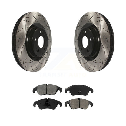 Rotors de frein à fente avant, Kit de plaquettes semi-métalliques pour Audi Q5 A4 Quattro S4 S