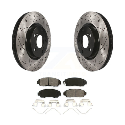 Kit de plaquettes semi-métalliques de Rotor de frein à fente avant percée pour Honda Odysse 2011 – 2014