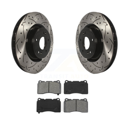 Rotor de frein à fente percée avant et Kit de plaquettes semi-métalliques pour Hyundai Genesis Coup