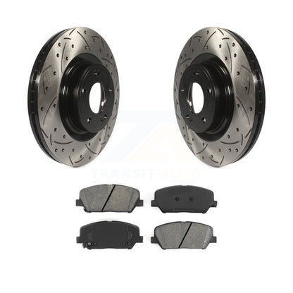 Rotor de frein à fente percée avant et Kit de plaquettes semi-métalliques pour Hyundai Genesis Coup