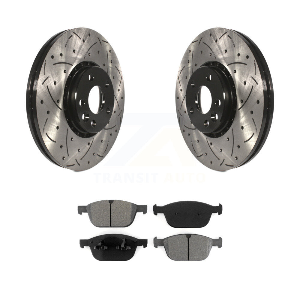 Kit de plaquettes semi-métalliques pour Rotor de frein à disque, fente de perçage avant, pour Volvo XC6 2010 – 2015