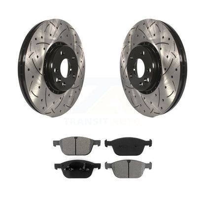 Kit de plaquettes semi-métalliques pour Rotor de frein à disque, fente de perçage avant, pour Volvo XC6 2010 – 2015
