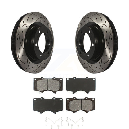 Kit de plaquettes semi-métalliques de Rotor de frein à disque de fente de forage avant pour Toyota 4Runner Lexu