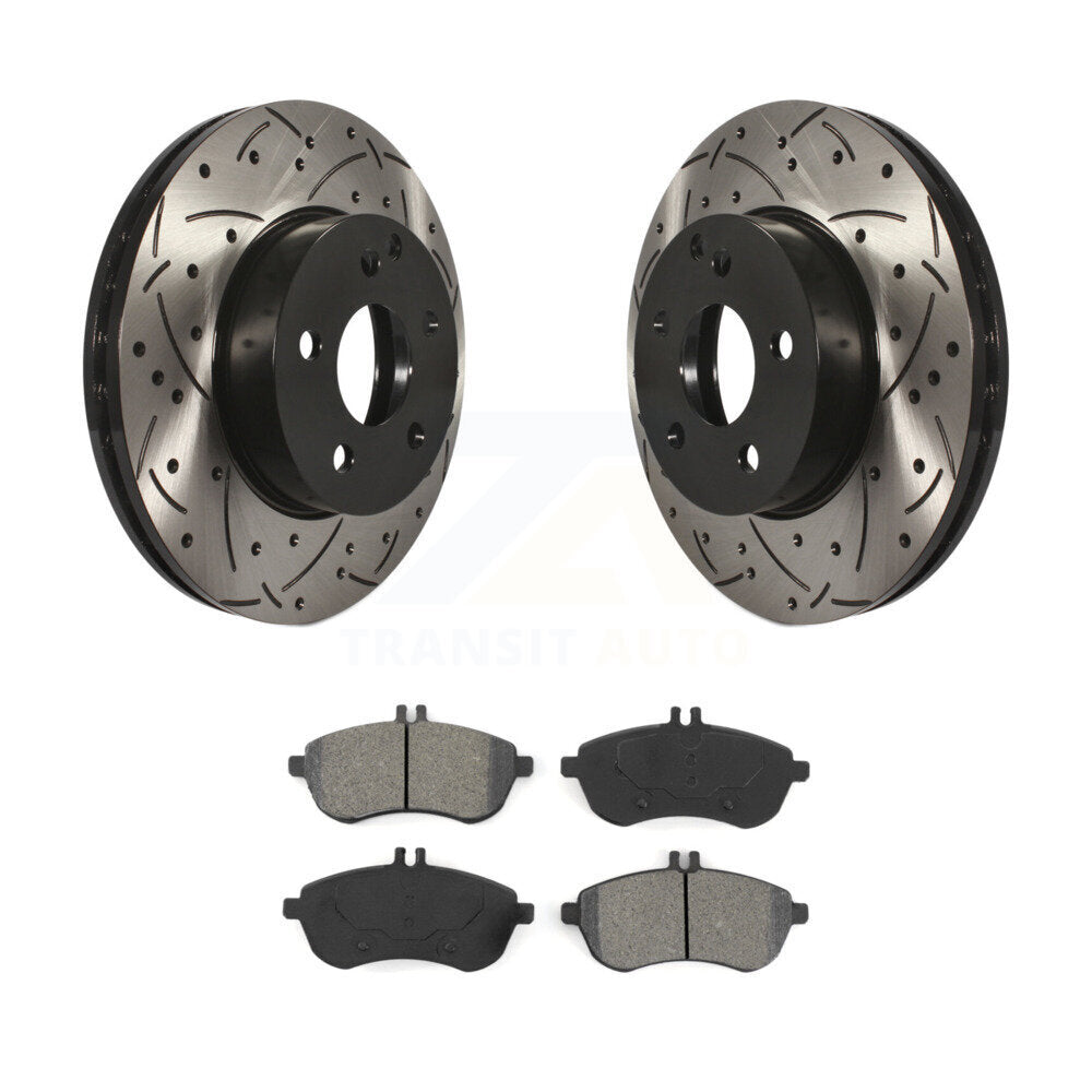 Kit de plaquettes semi-métalliques de Rotor de frein à fente avant percée, pour Mercedes-Benz C300 C25