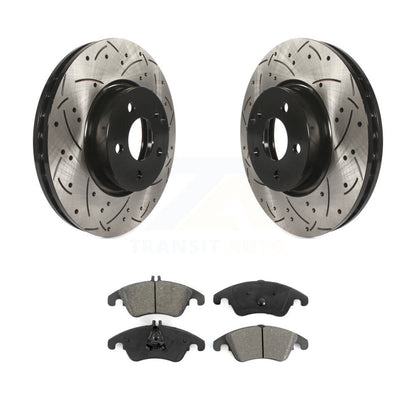 Kit de plaquettes semi-métalliques de Rotor de frein à fente avant percée, pour Mercedes-Benz C300 E35