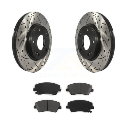 Kit de plaquettes semi-métalliques de Rotor de frein à disque de fente de forage de couche avant pour Hyundai Elantr